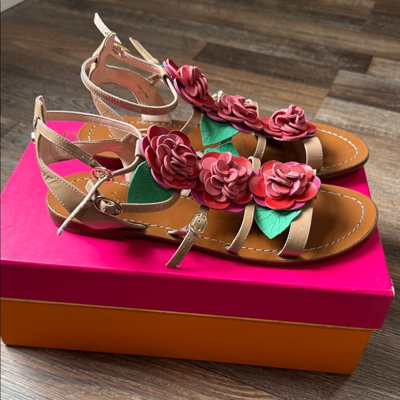 Kate Spade Columbus Floral Embellished Gladiator Sandals - Size 8.5 - Picture 4 of 9